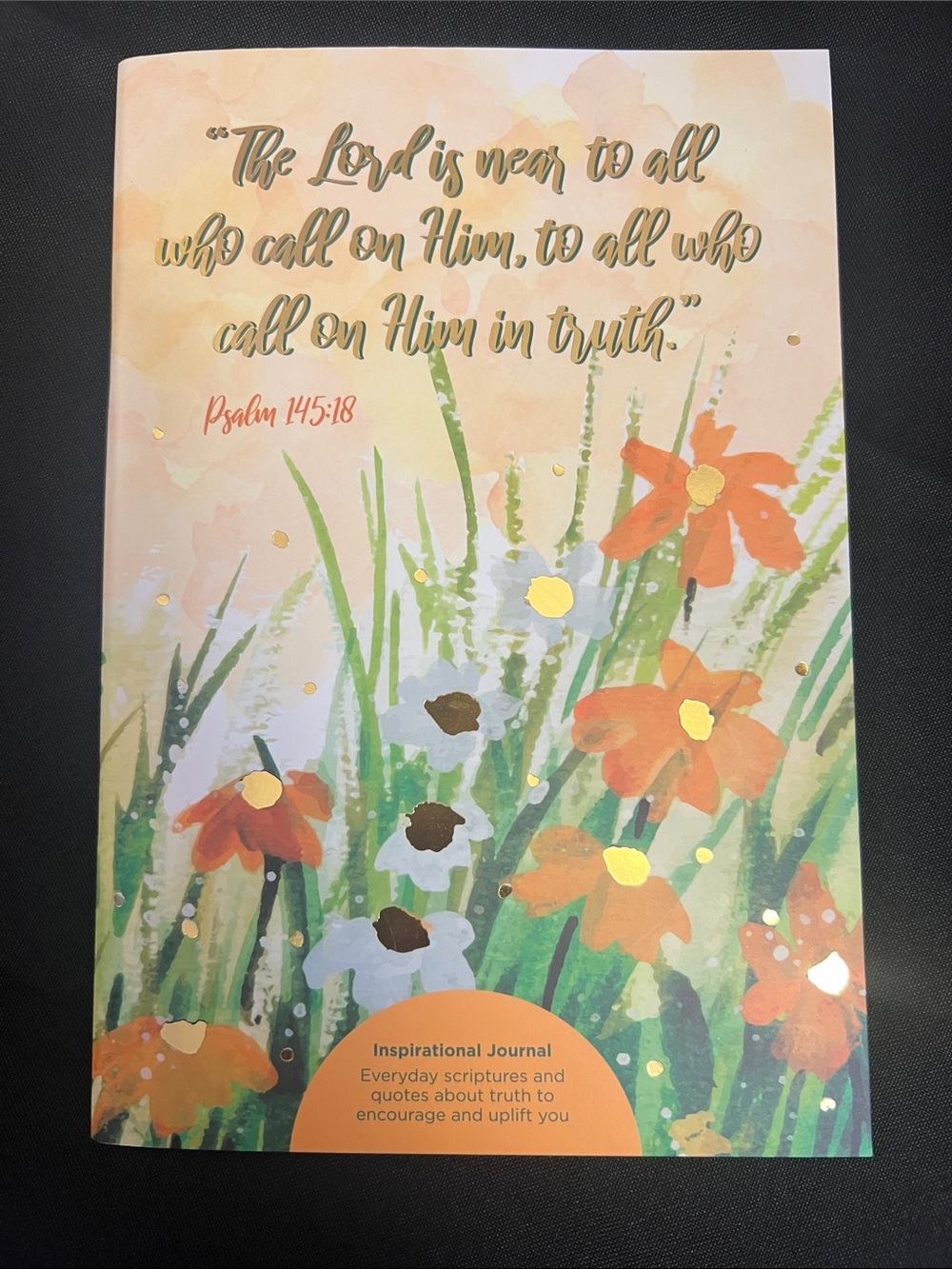 TRUTH Inspirational Floral Journal with Psalm 145:18 Cover — Orange & Green - Picture 2 of 3